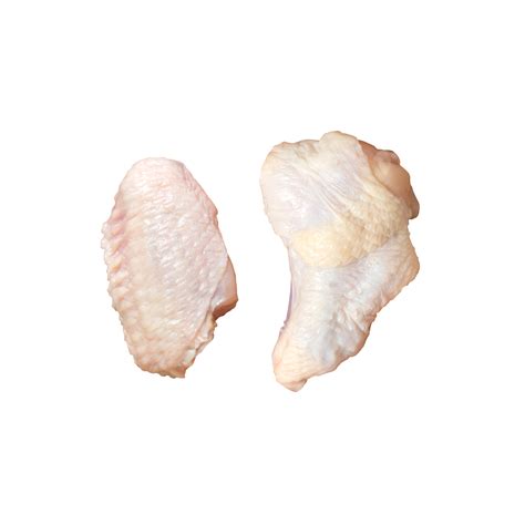 Esquema anatómico de un ala de pollo: punta, sección media y drumette (muslito)