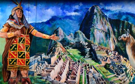 Ilustración de un mural inca con representaciones de ajíes