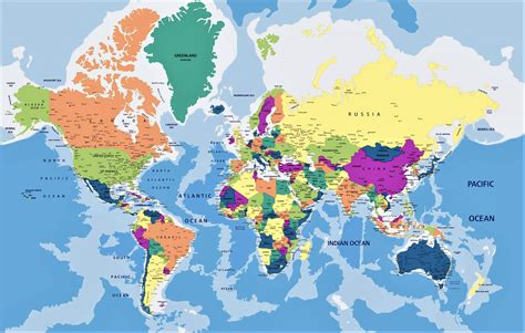 Mapamundi político global mostrando países y capitales