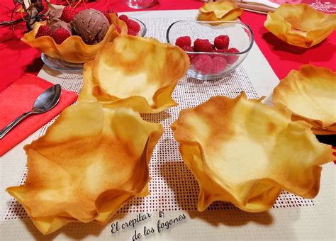 Tulipas para helados y postres rellenas
