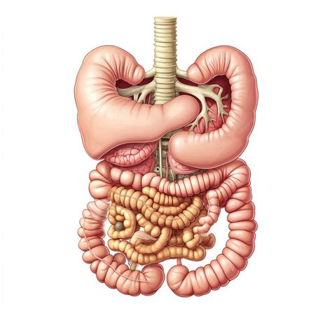 Diagrama ilustrando el tracto gastrointestinal y áreas afectadas