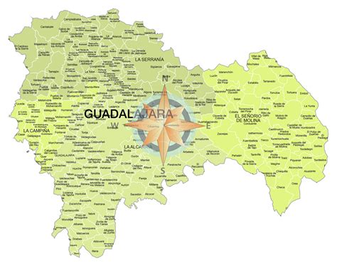 Mapa de Guadalajara con la ubicación de los restaurantes New Amsterdam.