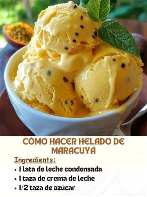 Mezcla cremosa de maracuyá y leche condensada en un bol.