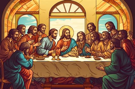 Representación de la Última Cena de Jesús con sus apóstoles