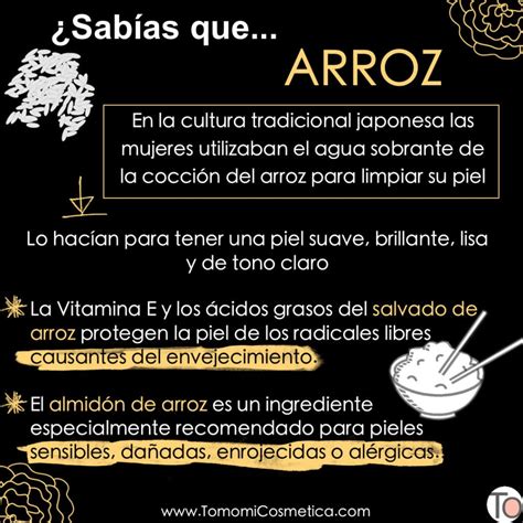 infografía comparativa de los beneficios del arroz para la piel y su uso en la dieta
