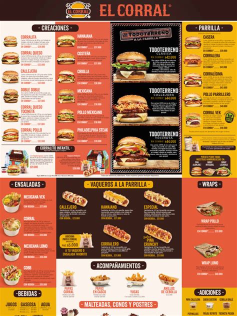 Menú digital con opciones de hamburguesas y combos