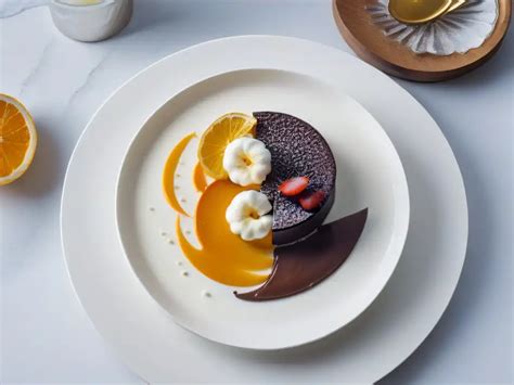 Plato de postre innovador con ingredientes sorprendentes