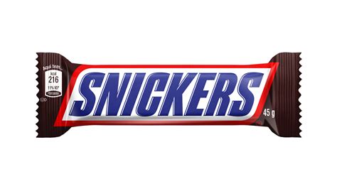 Fotografía de una barra de chocolate Snickers clásica