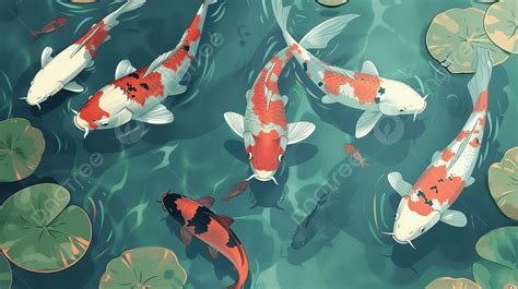 Ilustración de un smartphone mostrando un fondo de pantalla animado con peces koi y efectos de agua 3D.