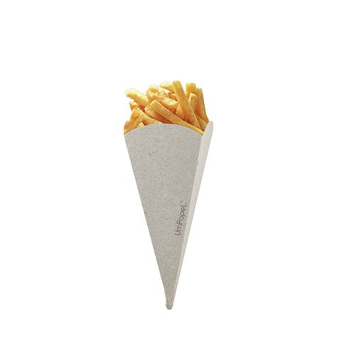 Diseño de cono de cartón personalizado para papas fritas con logotipo de marca