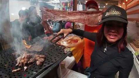 Mercado de cecina en Yecapixtla, Morelos