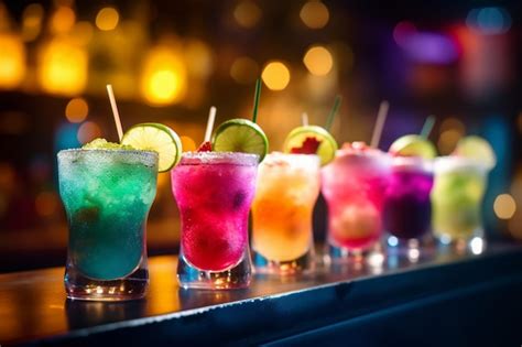 Fotografía temática de cócteles coloridos preparados con Bombay Sapphire decorados con cítricos y hierbas aromáticas