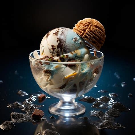 Imagen de un bol de helado de donuts decorado con trocitos de donut