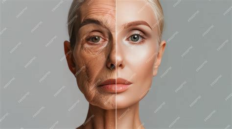 ilustración comparativa de piel joven y piel envejecida, destacando el rol del colágeno