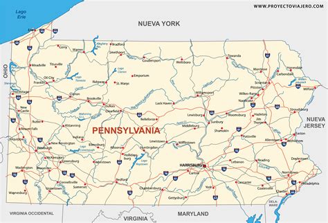 mapa de Erie, Pensilvania, indicando la ruta del robo bancario