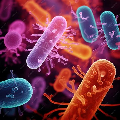 Foto macro de bacterias tipo E. coli