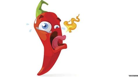 Esquema de un chile picante con efecto de ardor
