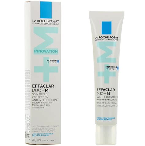 Envase del producto La Roche-Posay Effaclar Duo+M con su textura característica.