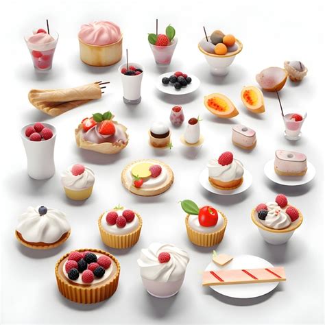 Ilustración de varios postres griegos coloridos.