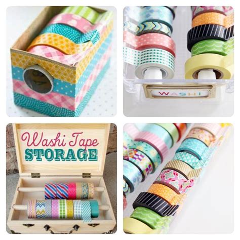 Collage de técnicas de decoración para cajas: uso de washi tape, sellos personalizados y lazos de colores