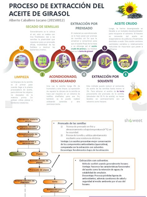 Esquema del proceso de extracción de aceite de girasol