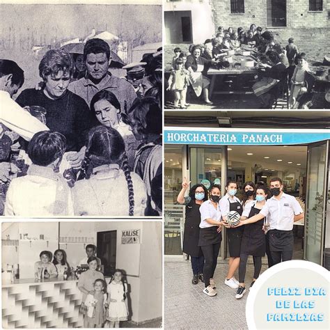 Fotografía histórica de la familia Panach junto a su primera horchatería artesanal en Alboraya