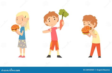 Ilustración de un niño comiendo y otro rechazando la comida