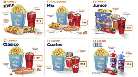 Fotografía profesional de un combo de cine clásico con palomitas, bebidas y snacks para delivery