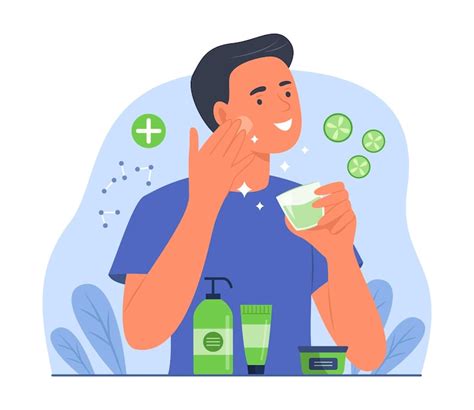 ilustración de una persona aplicando un tratamiento facial natural con limón