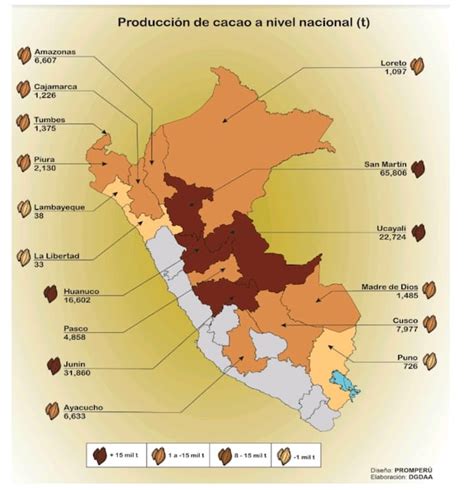 Mapa mundial mostrando las principales regiones productoras de cacao.