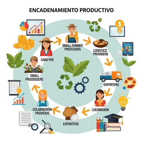 Infografía sobre el encadenamiento productivo: desde el campo hasta el punto de venta