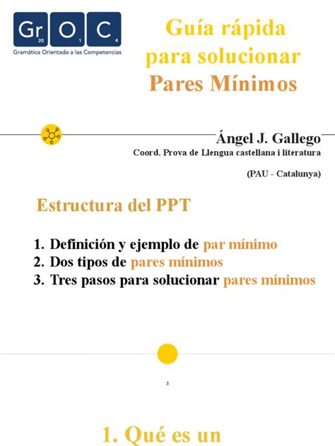 Esquema explicativo de pares mínimos
