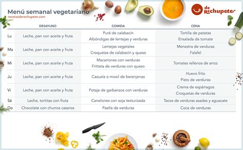 ejemplo de menú vegetariano balanceado