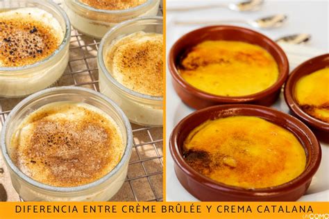 comparativa visual de una crema catalana y una crème brûlée recién caramelizadas