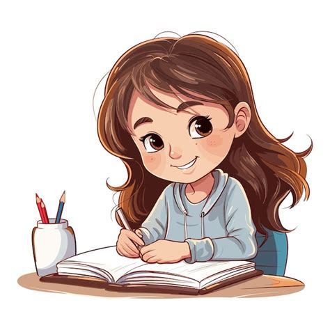 Niña dibujando en un cuaderno