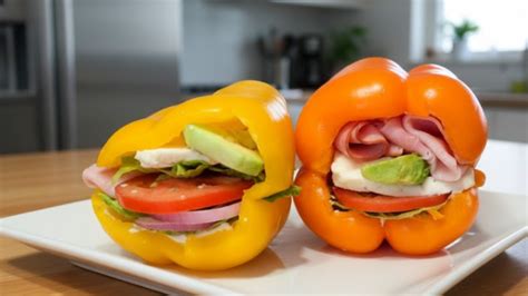 Preparación del sándwich de morrón con el relleno