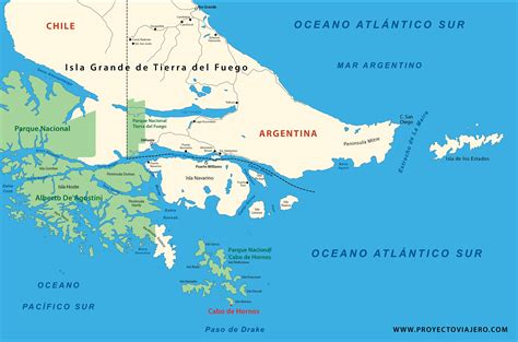 Mapa de ubicación del archipiélago Wollaston y el Parque Nacional Cabo de Hornos en la región austral de Chile