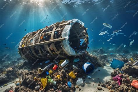 Imagen de residuos plásticos en el océano y su impacto en la vida marina