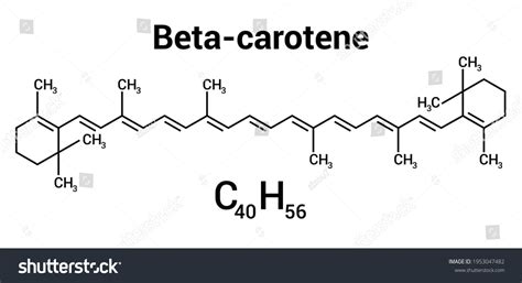 Esquema de la estructura molecular del beta-caroteno