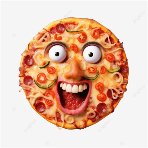 Pizza con cara divertida hecha con vegetales