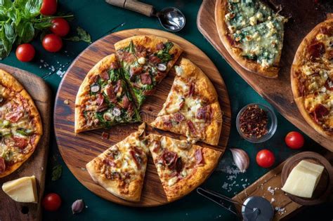 Variedad de mini pizzas con diferentes ingredientes