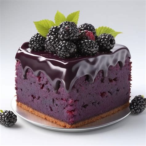 Un pastel de moras horneado, con las moras esparcidas por la superficie.