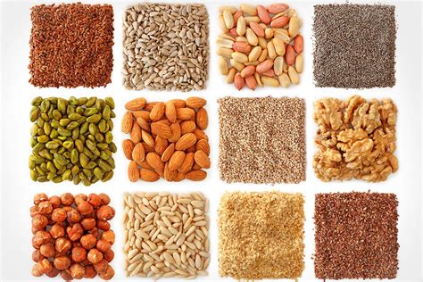 Variedad de semillas comestibles en un cuenco