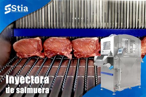 Esquema del funcionamiento de una inyectora de salmuera en la industria cárnica