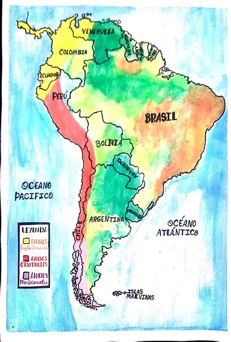 Mapa de Sudamérica resaltando las regiones andinas y meridionales, con ilustraciones de llamas y guanacos