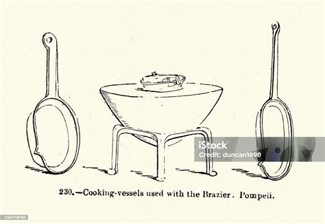 Ilustración de un brasero antiguo