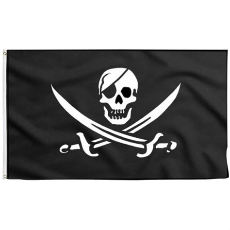 Primer plano de la bandera del Perla Negra con el cráneo