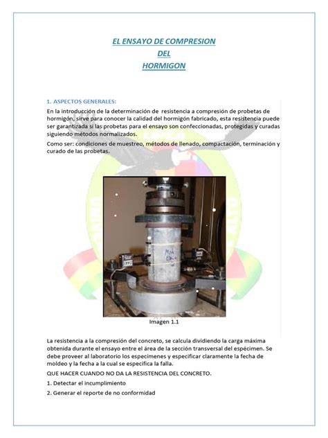 Infografía del proceso de ensayo de compresión de materiales
