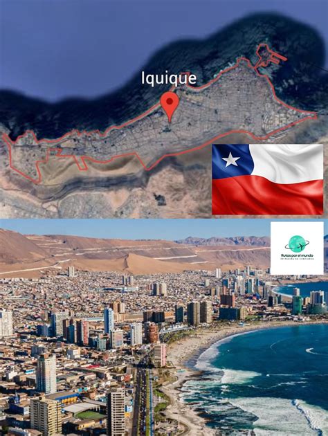 Paisaje de Iquique con desierto y océano Pacífico
