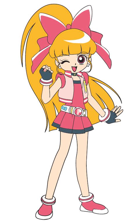 Ilustración de Momoko Akatsutsumi como Hyper Blossom/Bombón en Las Chicas Superpoderosas Z